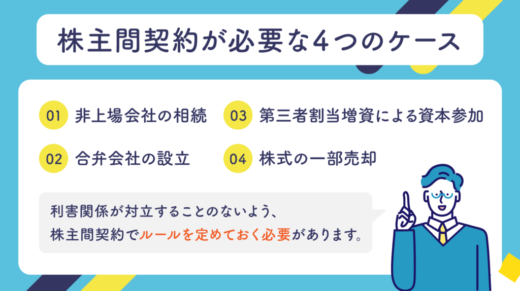 株主間契約が必要な４つのケース